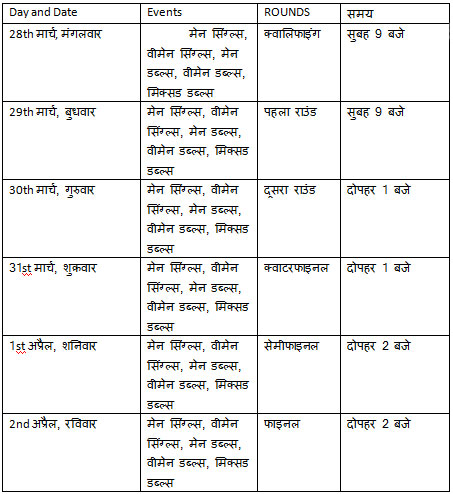 schedule