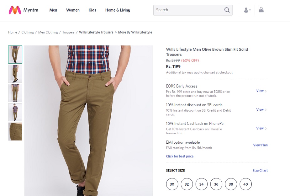 Wills Lifestyle Cargo Trousers - Buy Wills Lifestyle Cargo Trousers online  in India