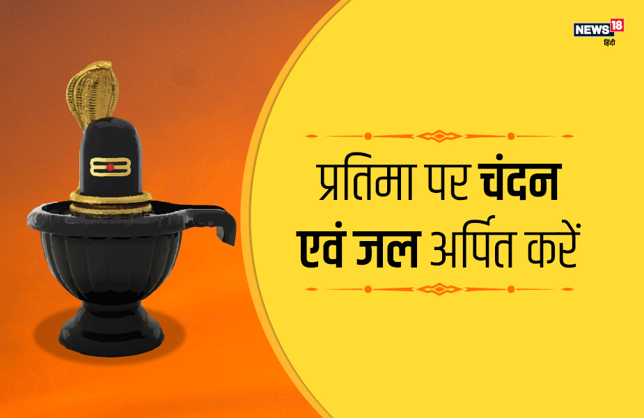 प्रतिमा पर चंदन एवं जल अर्पित करें.
