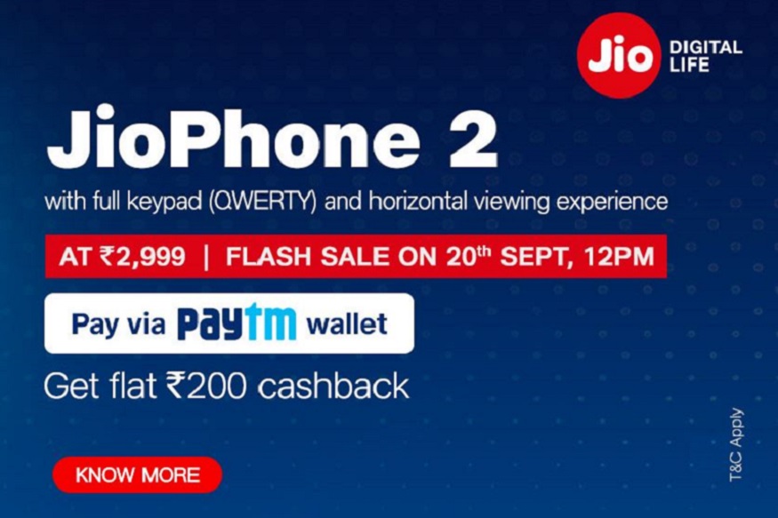 Jio Phone 2 खरीदने का एक और मौका, 12 बजे से सेल, Paytm दे रहा ऑफर