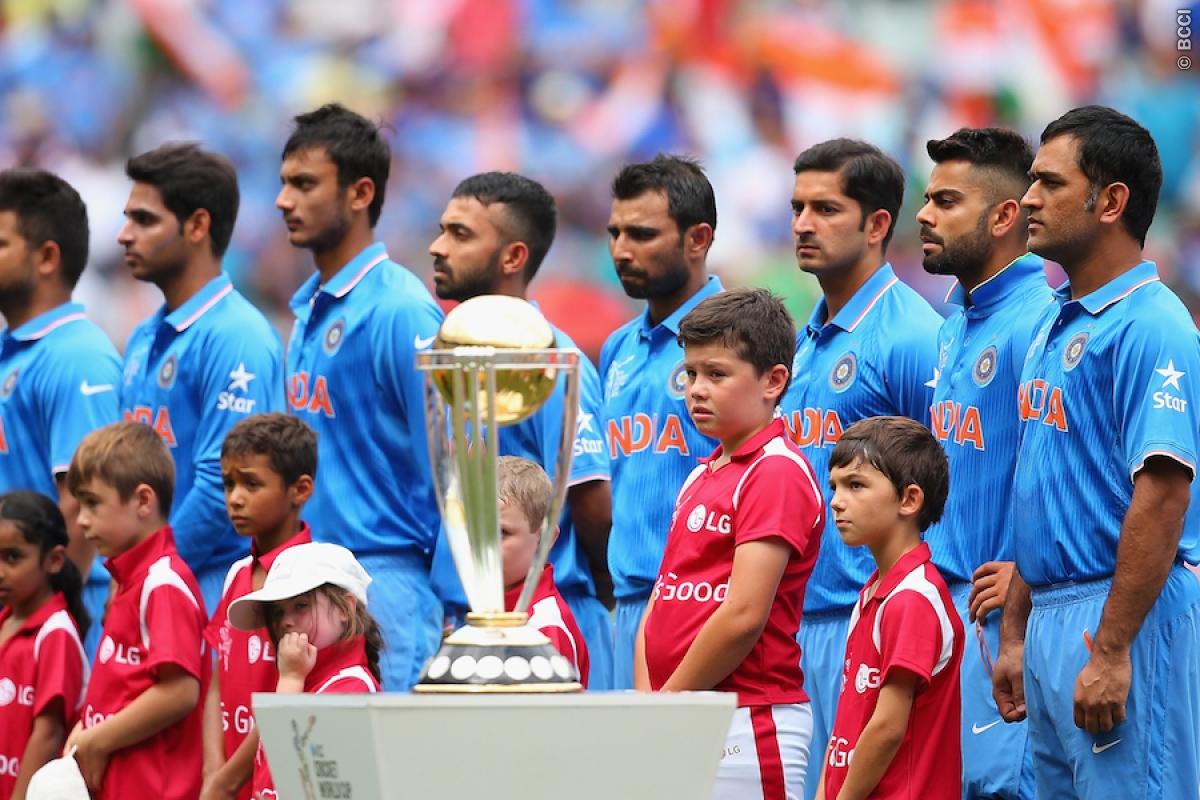 indian team singing national anthem