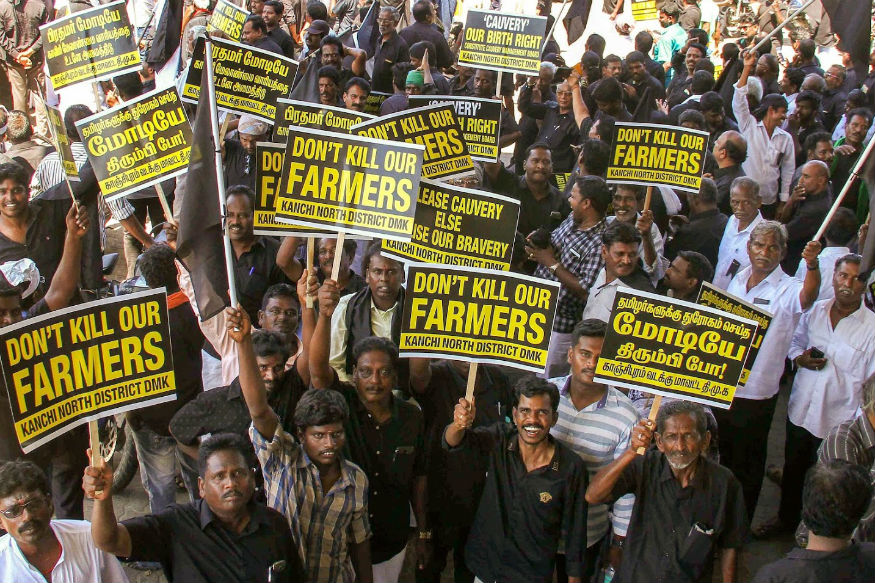 protest for water in chennai in the front of pm modi