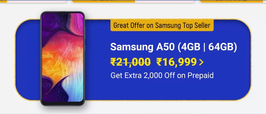 samsung a50 on flipkart