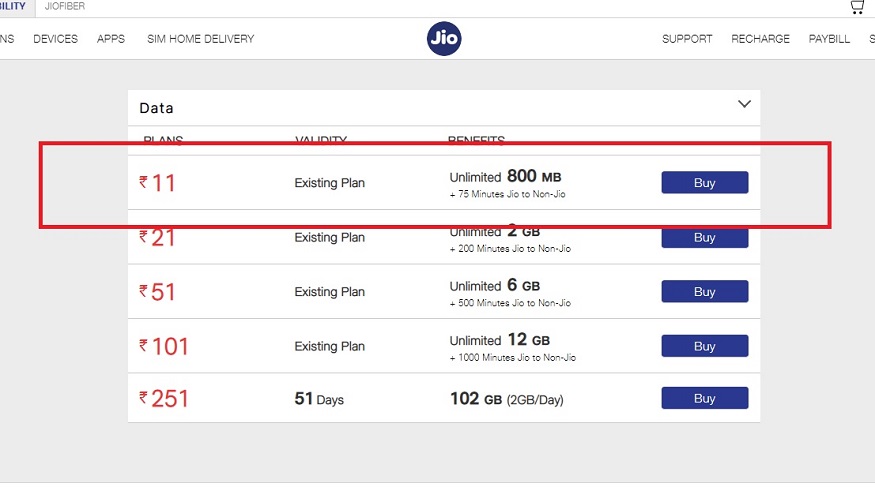This plan can be seen on Jio.com.