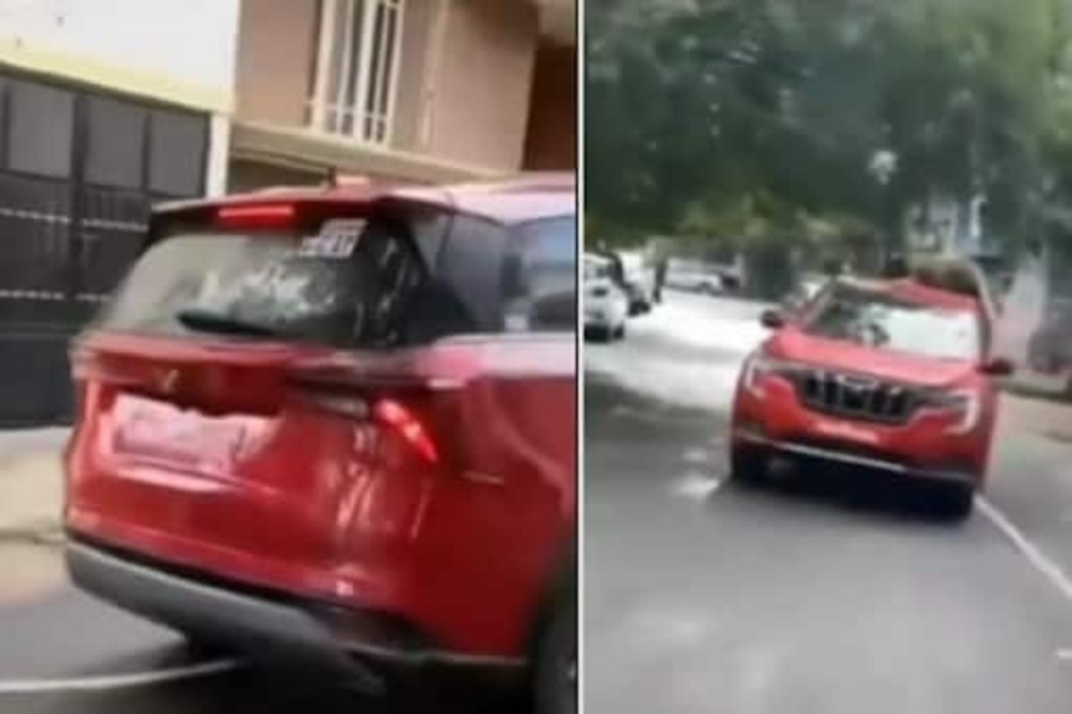 Mahindra XUV 700 SUV Spotted In Red Paint Ahead Of Launch, Watch Video ...