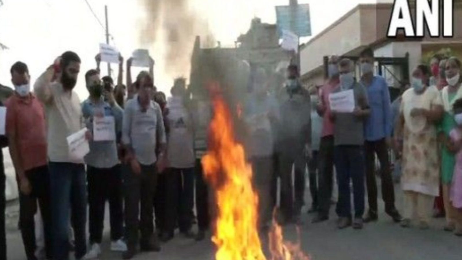 कश्मीर में हुई हत्याओं का विहिप ने किया विरोध, फूंका पाकिस्तान का पुतला