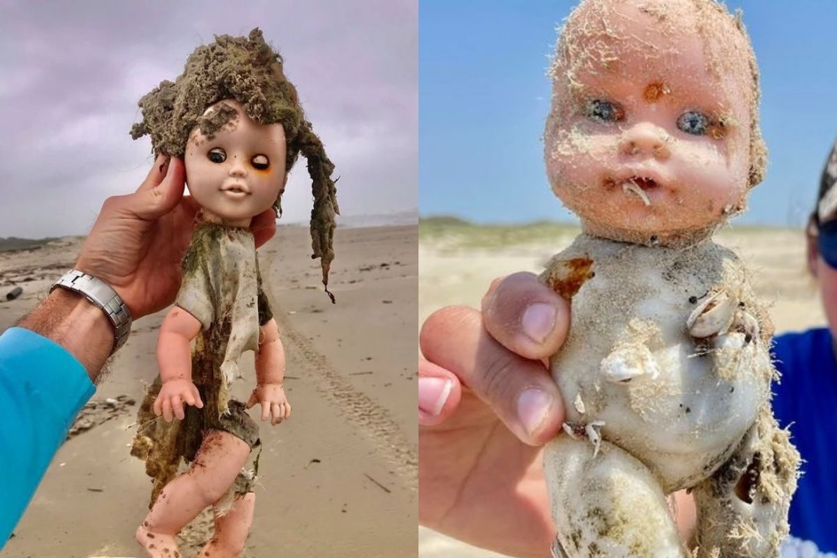 eerie dolls found on texas beach