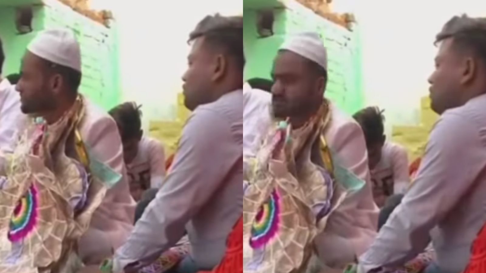 man steal note garland from groom video
