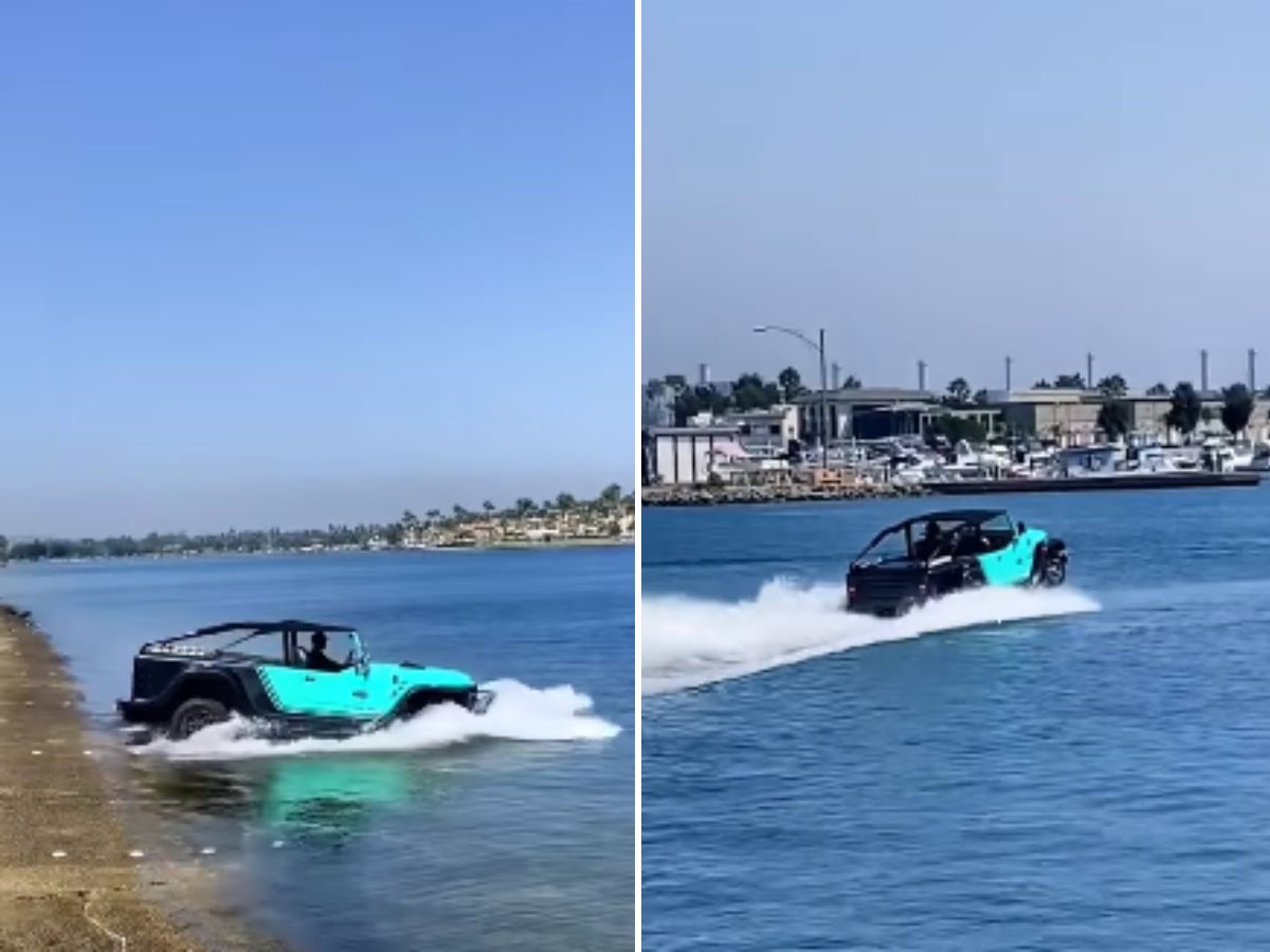 पानी में घुसते ही कार बन गई नाव, तैरता देख लोग भी हो गए हैरान! 10 करोड़