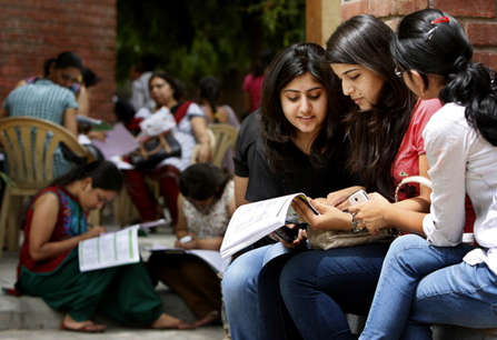 Image result for girls in front of delhi university